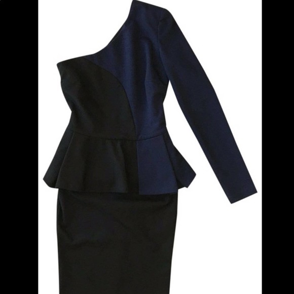 Torn by Ronny Kobo Bodycon Peplum One Shoulder Cocktail Dress S - Picture 1 of 8